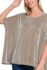 SHORT SLEEVE RIBBED OVERSIZED TEE