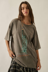 FREEDOM STATUE OF LIBERTY VINTAGE WASH GRAPHIC TEE