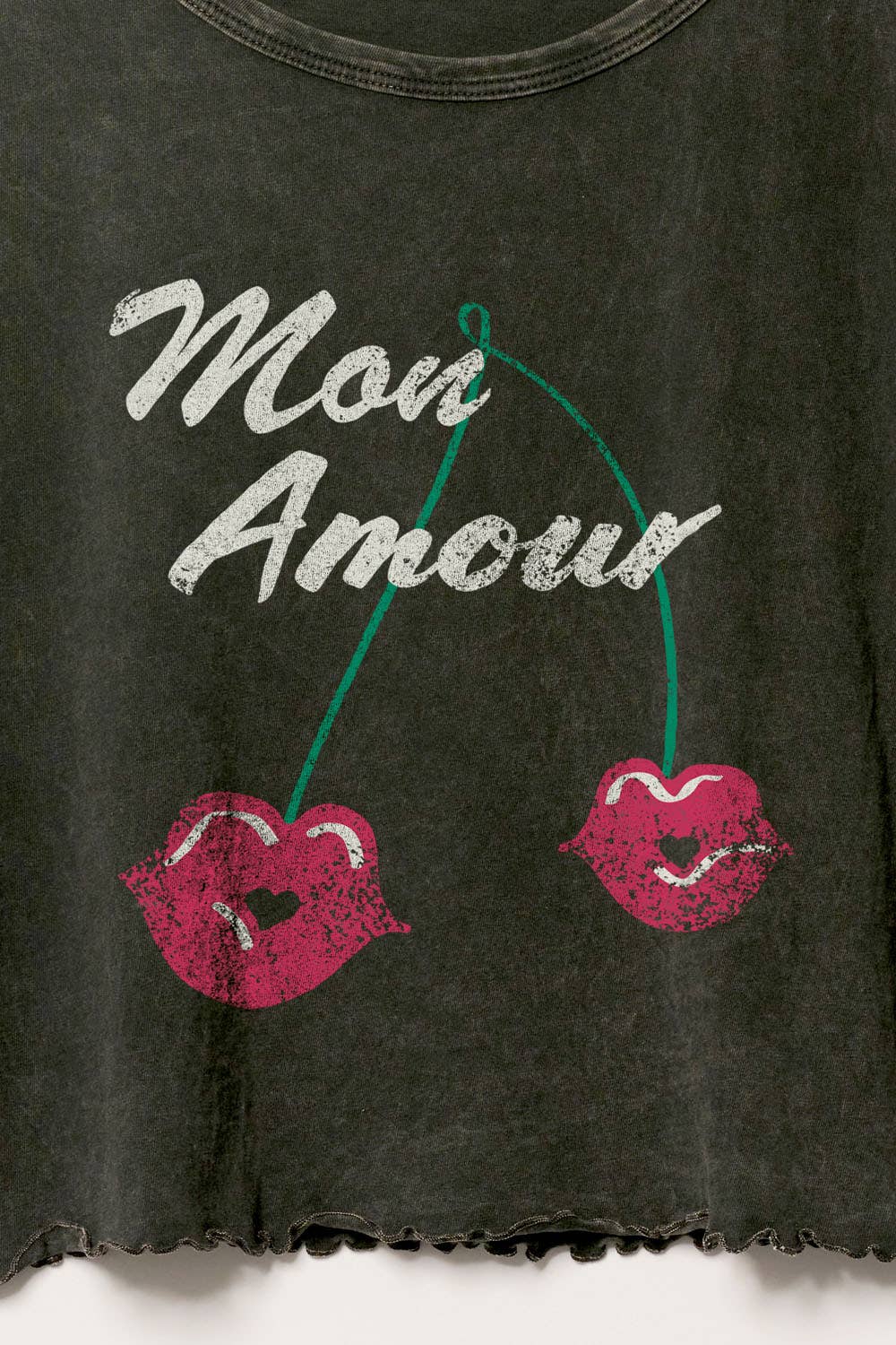 CHERRY LIPS LETTUCE EDGE GRAPHIC TEE