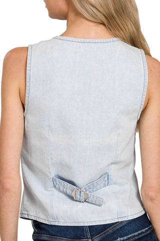 DENIM BUTTON DOWN VEST