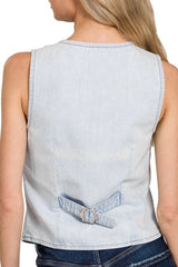 DENIM BUTTON DOWN VEST