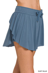 RUFFLE HEM TENNIS SKIRT WITH HIDDEN SHORTS