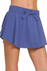 RUFFLE HEM TENNIS SKIRT WITH HIDDEN SHORTS