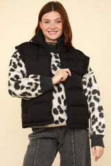 ZIP UP PUFFER VEST WITH SIDE POCKETS