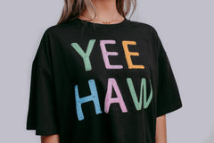 SHORT SLEEVE YEE HAW ROPE EMBROIDERED TEE