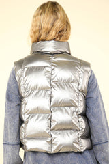 METALLIC PUFFER VEST