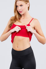 BASIC ADJUSTABLE STRAP CAMI WITH SHELF BRA