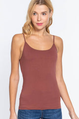 BASIC ADJUSTABLE STRAP CAMI WITH SHELF BRA