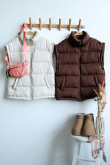 ZIP UP PUFFER VEST WITH SIDE POCKETS