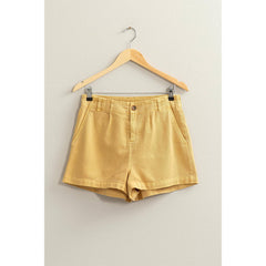 PLEATED HIGH WAIST SHORTS WITH POCKETS
