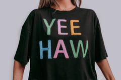 SHORT SLEEVE YEE HAW ROPE EMBROIDERED TEE