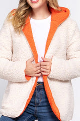 REVERSIBLE SHERPA JACKET WITH HOOD