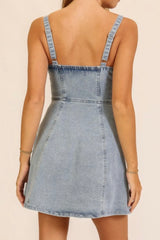 SLEEVELESS DEEP V FIT AND FLARE DRESS