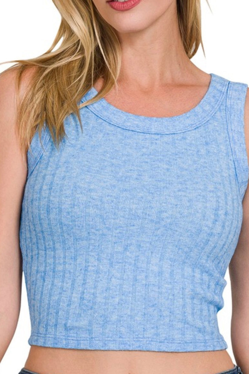 SOFT RIBBED CROP TANK TOP