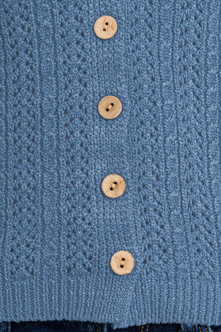 BUTTON DOWN SWEATER VEST WITH EYELET DETAIL