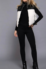 REVERSIBLE VEGAN LEATHER AND SHERPA VEST