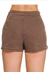 MINERAL WASHED DENIM SKORT