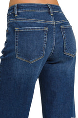MIDRISE CLEAN WASH WIDE LEG JEANS WITH TROUSER HEM