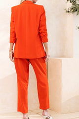 HIRISE PLEAT FRONT BELTED PANTS WITH ELASTIC BACK WAIST