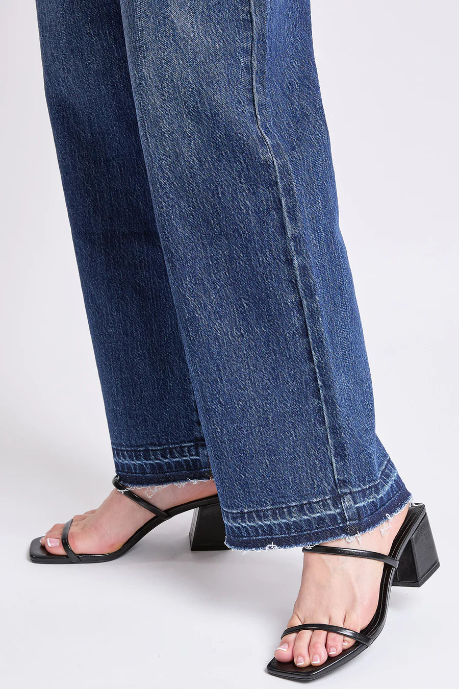 HIRISE WIDE LEG JEANS WITH RELEASED HEM
