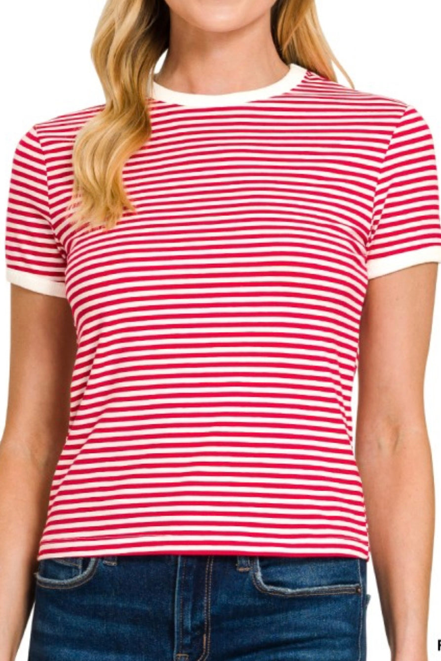 SHORT SLEEVE STRIPED BOY TEE