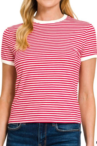SHORT SLEEVE STRIPED BOY TEE