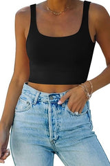 SQUARE NECK DOUBLE LINED CROP TANK