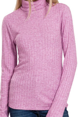 LONG SLEEVE WIDE RIBBED TURTLE NECK