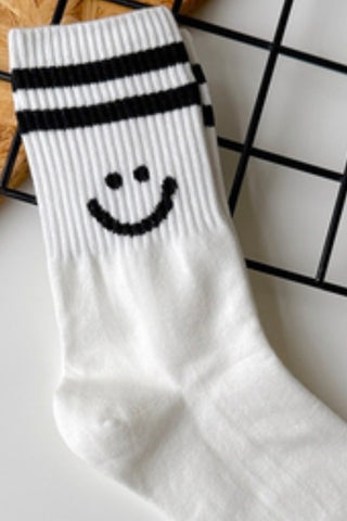 SMILEY FACE TUBE SOCKS