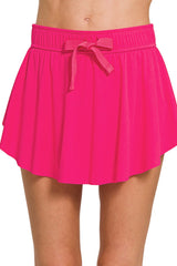 RUFFLE HEM TENNIS SKIRT WITH HIDDEN SHORTS