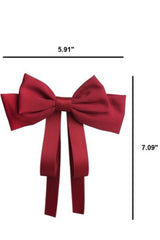 SATIN DOUBLE LAYER BOWTIE RIBBON HAIR CLIPS