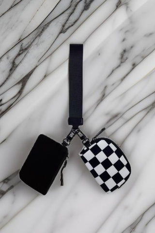 DUAL POUCH WRISTLET KEYCHAIN WALLET