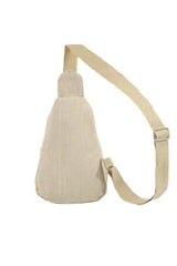 CORDUROY DOUBLE POCKET CROSSBODY SLING BAG