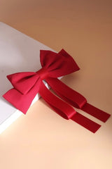 SATIN DOUBLE LAYER BOWTIE RIBBON HAIR CLIPS