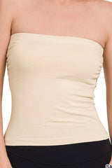 TUBE TOP WITH ROUCHED SIDES