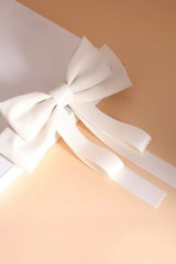 SATIN DOUBLE LAYER BOWTIE RIBBON HAIR CLIPS