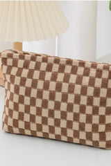 CHECKED PRINT CLUTCH/MAKEUP BAG