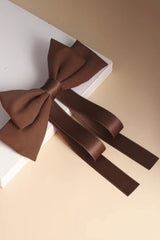 SATIN DOUBLE LAYER BOWTIE RIBBON HAIR CLIPS