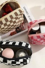 MINI CHECKED PRINT COSMETIC CASE