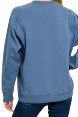 LONG SLEEVE CREW NECK SWEATSHIRT WITH RIBBED SIDE DETAILS