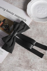 SATIN DOUBLE LAYER BOWTIE RIBBON HAIR CLIPS