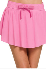 RUFFLE HEM TENNIS SKIRT WITH HIDDEN SHORTS