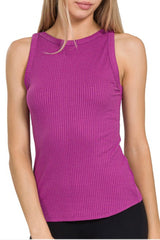 RIBBED CREW NECK TANK