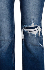 HIRISE SLIM FLARE WITH PATCHED DISTRESSED DETAIL