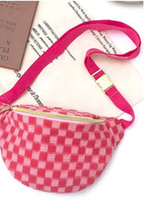 CHECKED PRINT CROSSBODY SLING BAG