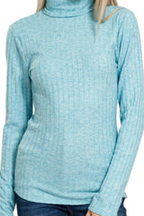 LONG SLEEVE WIDE RIBBED TURTLE NECK