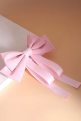 SATIN DOUBLE LAYER BOWTIE RIBBON HAIR CLIPS