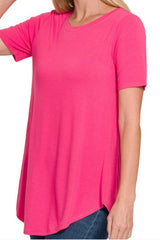 ROUND NECK SHORT SLEEVE ROUND HEM TEE