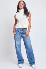 LOWRISE WIDE LEG CLEAN WASH JEANS