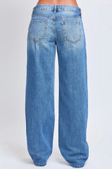 LOWRISE WIDE LEG CLEAN WASH JEANS